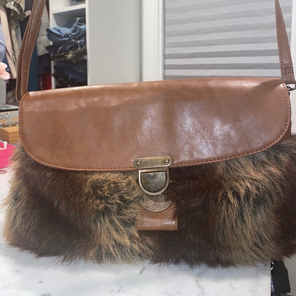 Faux Fur Crossbody or Clutch Bag